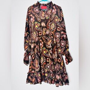 LA DOUBLE J Paisley Silk Mini Dress Size Small